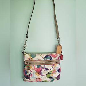 Vintage Coach Multicolored Stamped Purse